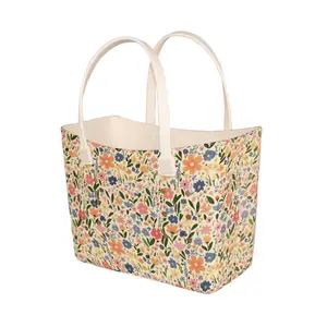 Tuff Totes Dewdrop – Durable Rubber Tote Bag | Waterproof, Floral Design, Customizable with Charms
