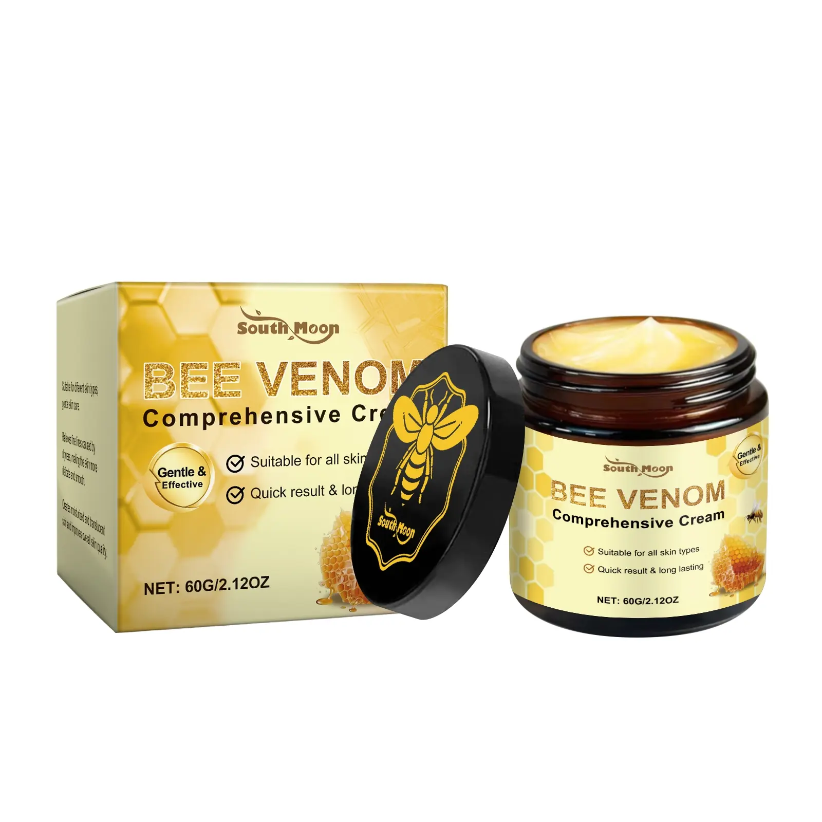 South Moon Bee Venom Skin Moisturizing Cream Hydrating Gentle Mild Hydration Soft and Delicate Nourishing Skin Glycerin Moisturizers Daily Care Cream Moisturizer Balm