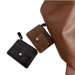 Women's Leather Wallet - Fresh Simple Minimalist Stylish Design, Short Magnetic Clasp, Korean Version, Versatile Trendy Clutch Bag, Wallets with RFID Protection