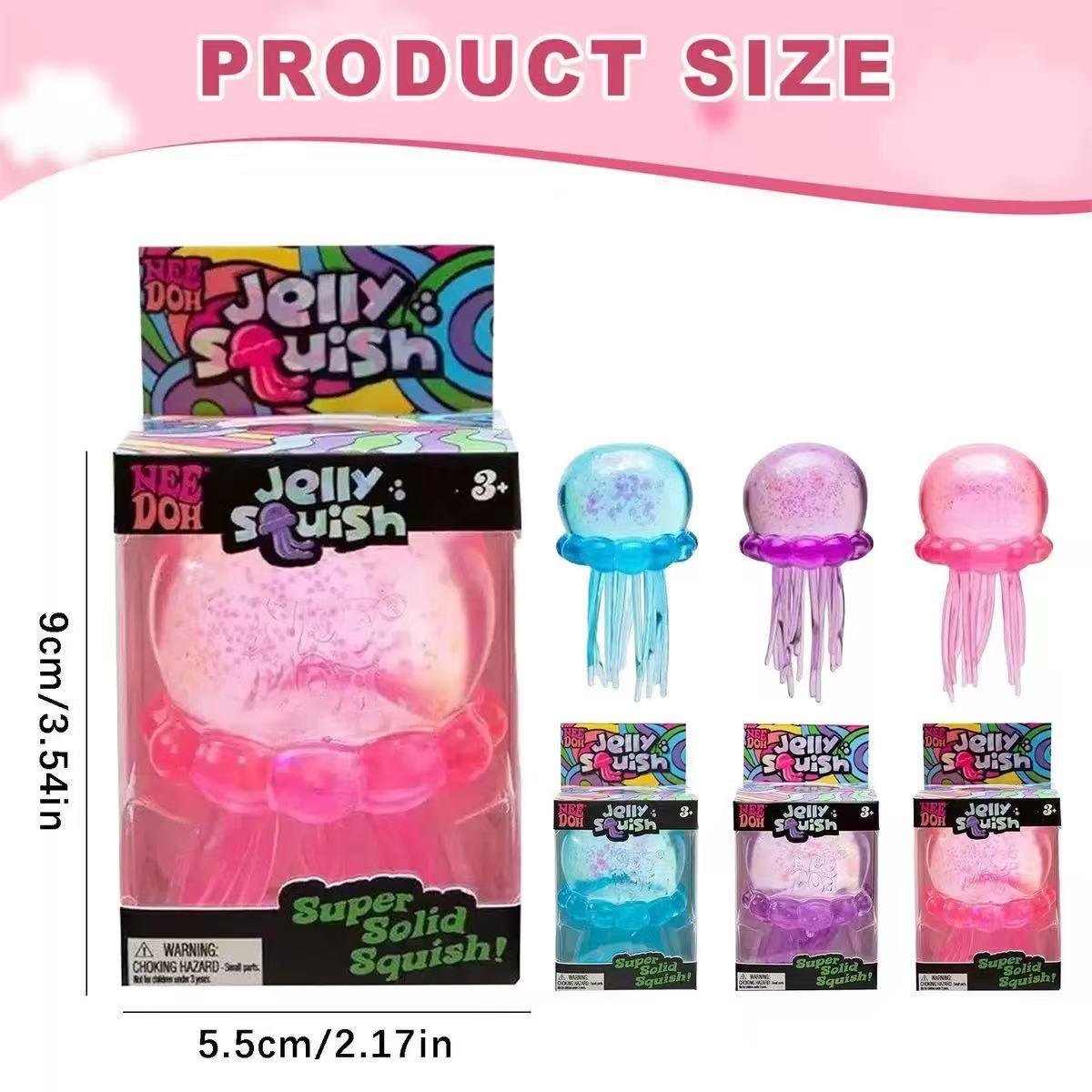 Jellyfish Design Squeeze Stress Ball, Fidget Stress Ball, Ice Squeeze Cube—Drop Malt Sugar Balls: Sensory Toys for Anxiety and Stress