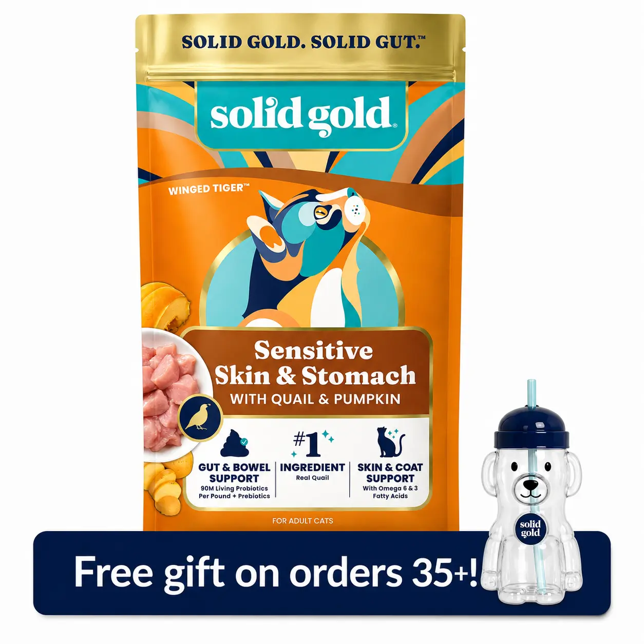 Solid Gold Winged Tiger™ Sensitive Stomach Dry Food for Adult Cats