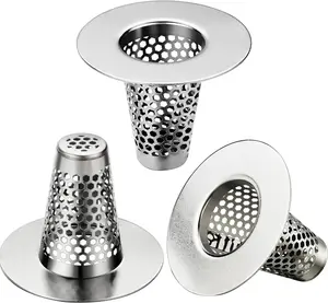 3PCS Stainless Steel Bathroom Sink Drain Strainers – Hair Catcher for 1"-1.6" Drain Holes, for Laundry, Utility, and RV Sinks