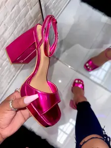 Women's Gia Heel Sandal - Hot Pink, Wide-Friendly Fashionable Women's Shoe, Stylish Footwear for Daily Wear