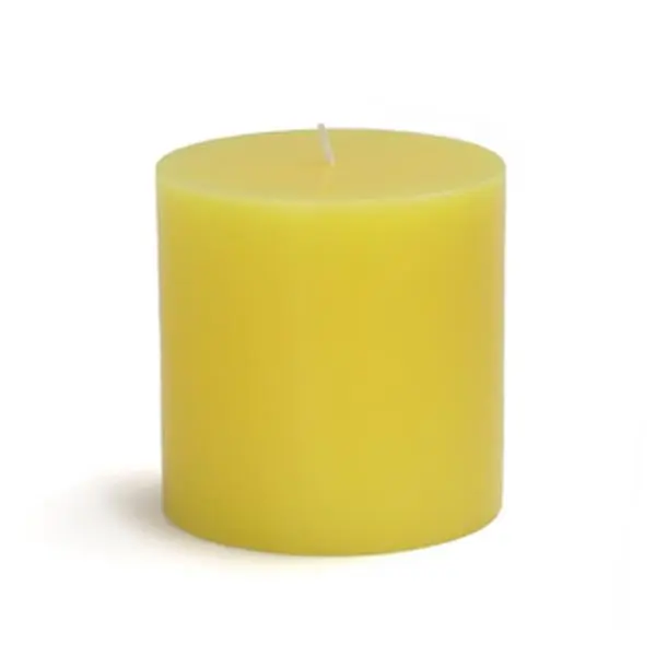 212 MAIN Hand-Poured Wax Smokeless Drip-Free Yellow Citronella Scented Pillar Candles - 3x3 in., 40-Hour Burn, 12-Piece Bulk Pack (CPC-021-12) for Home Fragrance Decor, Aroma, Candles Scented