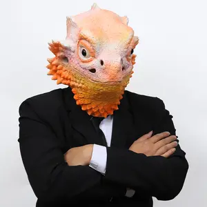 Lizard Mask Cute Animal Headgear Anime Cartoon Latex Halloween Prop
