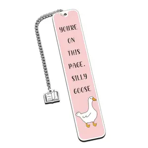 Funny Duck Bookmark, Metal Page Marker with Chain and Bookmark Holder, Perfect Gift for Readers, Fun Reading Accessories