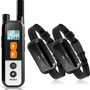 Dog Training Collar with Remote, Shock Collar for Dogs with Vibration and Beep Modes, Rechargeable Transmitter with Security Lock, Waterproof Collar, 99 Adjustable Levels – All Breeds, Sizes (PE-28)