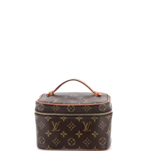 Pre-owned Louis Vuitton Canvas Coated Toiletry Bags Nice Vanity Case Monogram Canvas Mini by Rebag
