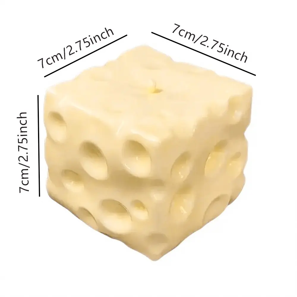 2.75inch Cute Giant Cheese Block Squishy Toy, Petroleum Jelly Filled Moldable Non-Rebound Stress Ball, Soft Gel Fidget Toy for Desk Decor, Gift & Relaxing Play