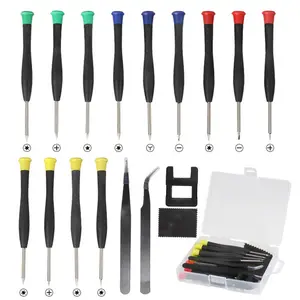 17pcs Precision Screwdriver Set With Case, Lengnoyp Magnetic Flathead Phillips Small Screwdrivers, Mini Screwdriver Set Kit and Magnetizer for Eyeglass Repair, Watch, Electronic Repairs