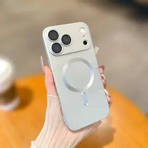 New Metallic Paint Magnetic Charging Phone Case, TPU Material, Luxury Skin-Friendly Minimalist INS Style Cover For iphone 17 phone case /16 pro max cases /15/14/13 Pro Max & Samsung For Men & Women
