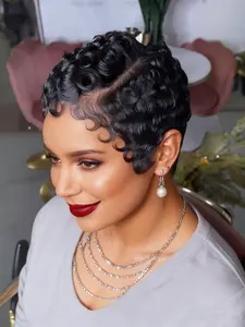 Short Pixie Cut Pre-Plucked 13x4 Lace Frontal Human Hair Wigs for Women