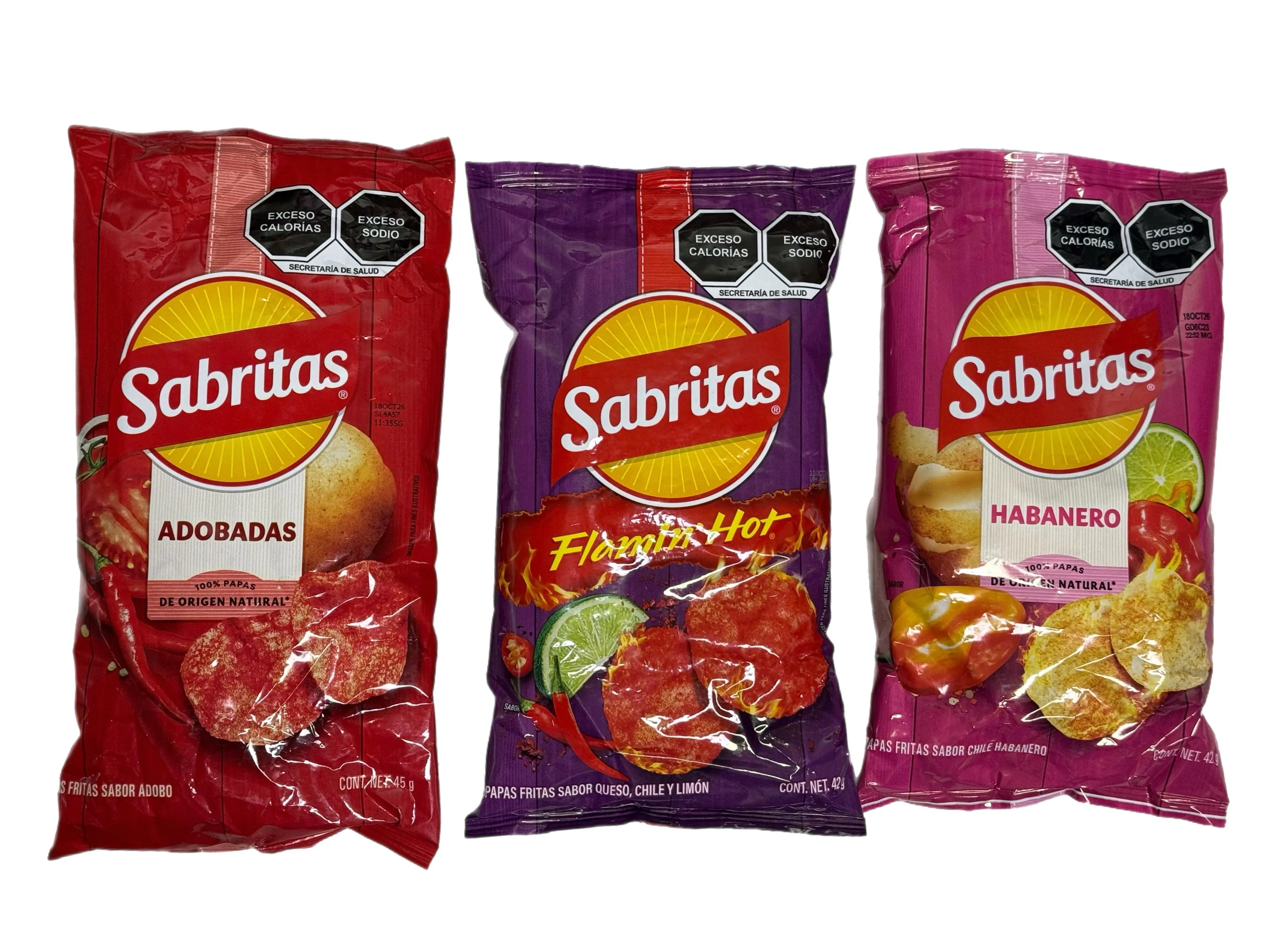 Sabritas Adobadas, Flamin' Hot or Habanero – Mexican Potato Chips – Pick Your Flavor – 1 Bag