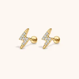 Pave Lightning Nap Earrings