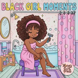 Black Girl Moments: Cute & cozy coloring book for adults & teens , chunky & Easy Full-Scene Pages with Hair, Fashion, Self-Care, and Beauty Moments ,Perfect for stress relief and self-care. Paperback