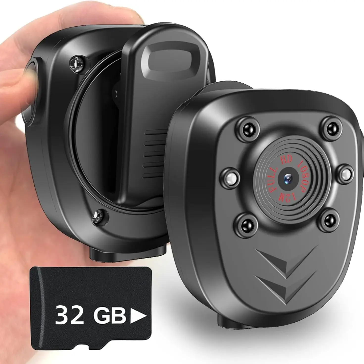 32GB Body Camera for Police and Civilian Patrol, Portable Wearable Camcorder, Video Camcorders, 1080P HD Night Vision, 6 Hours Battery Life, Security Monitoring, Body Recorder