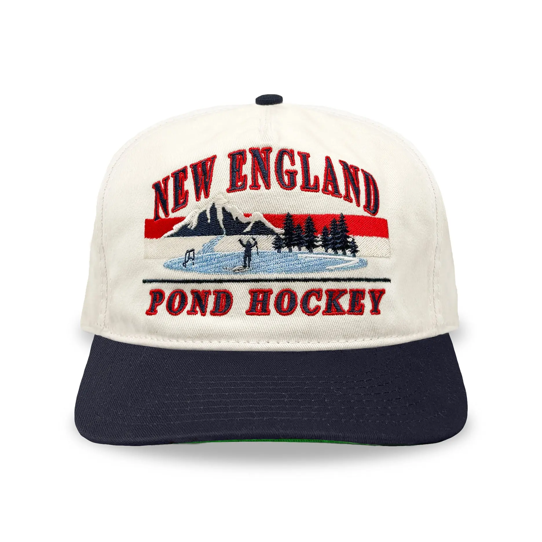 New England Pond Hockey Snapback: Cream