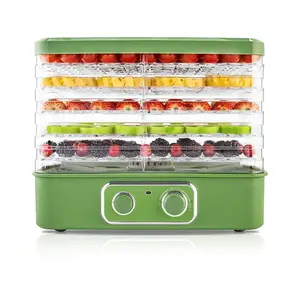 Pukomc Premium 5-Layer Food Dehydrator – AS-Grade BPA-Free Trays, Easy One-Touch Operation for Healthier Snacks (Eco-Friendly Green) Fruit Dryer Home Appliances