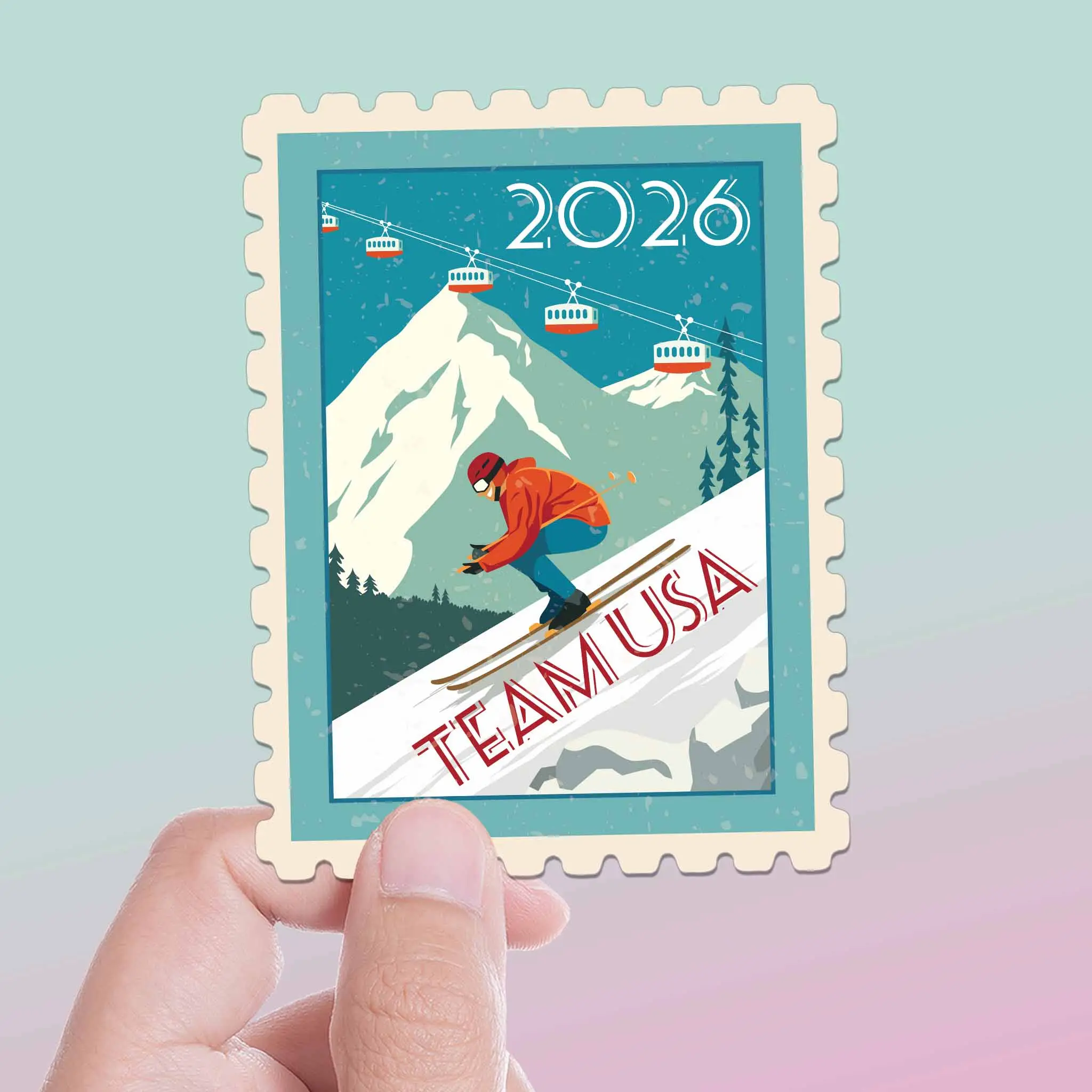 USA 2026 Ski Sticker - Milan Winter Sports Decal