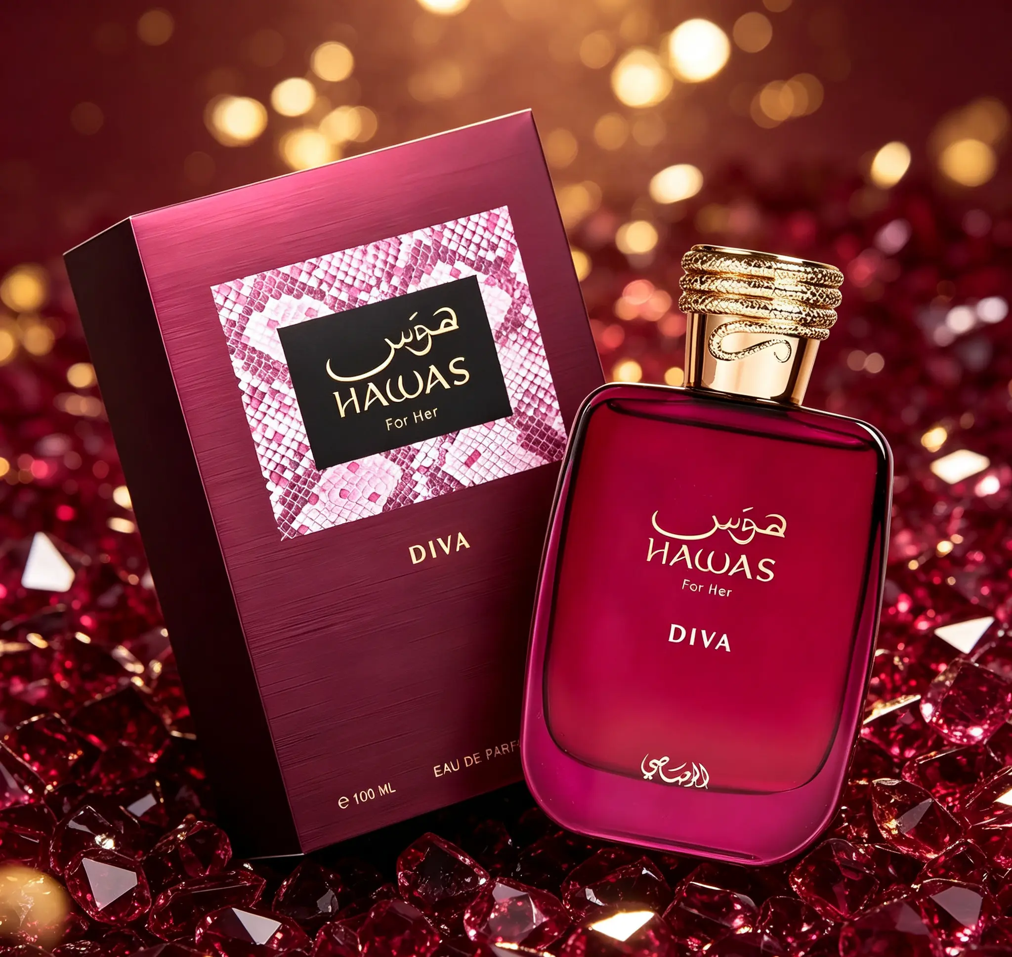 Hawas For Her Diva Eau de Parfum for Women 100ml 3.38 fl oz Long Lasting Luxury Fragrance Daily Casual Date Scent Elegant Women Perfume Gift for Her