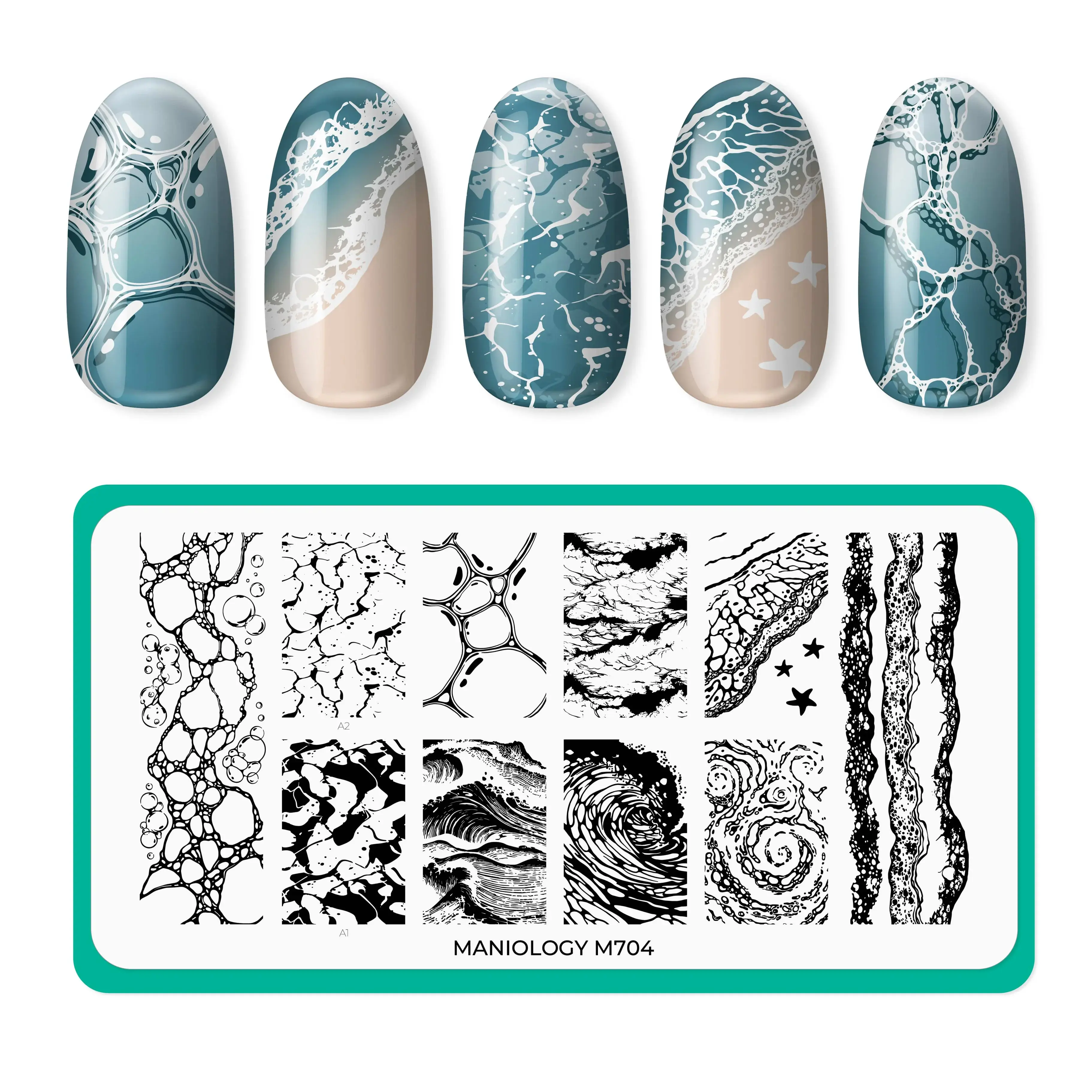 Blue Coastlines (M704) - Nail Stamping Plate Blue Coastlines (M704) - Nail Stamping Plate