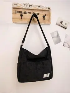 Women's Solid Color Tote Bag, Reusable Shoulder Bag for Daily Used, Casual Trendy Versatile High-quality Daily Commuting Bag, Girl Fashionable Shopping Bag, Stylish Tote Bag