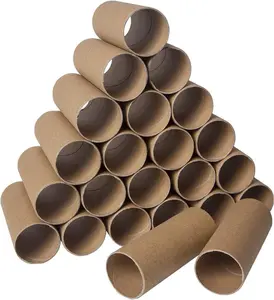 30 Pack Thick Round Brown Craft Cardboard Paper Tubes 1.57 x 3.9 inches for Crafts