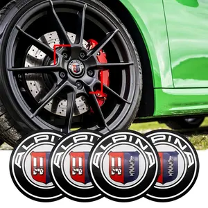 Alpina Car Wheel HUB Center Sticker Set of 4, Fits B3/b4/b5/d5/d7 Models, Wheel Cap Decoration, Automotive Accessories, Decal for Cars