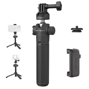 PGYTECH CapLock Extendable Folding Tripod Selfie Stick with Smartphone Mount Set Fit Standard 1/4 Quick Release iphone 16 pro max Action Camera