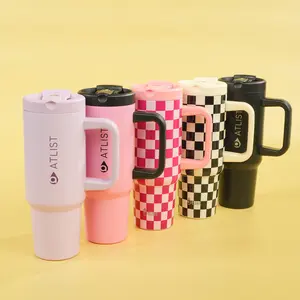 【Best Gift】40Oz Tumbler Cup Completely leak-proof, DUST-PROOF FOLDING STRAW，Two ways of drinking, Keeps Cold For 48 Hour, Double Walled Vacuum Insulated Stainless Steel,Best Gift