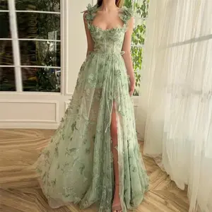 Women’s European and American Evening Gowns, 2025 New Arrival — Elegant Lace Beach Dresses for Banquets and Formal Events