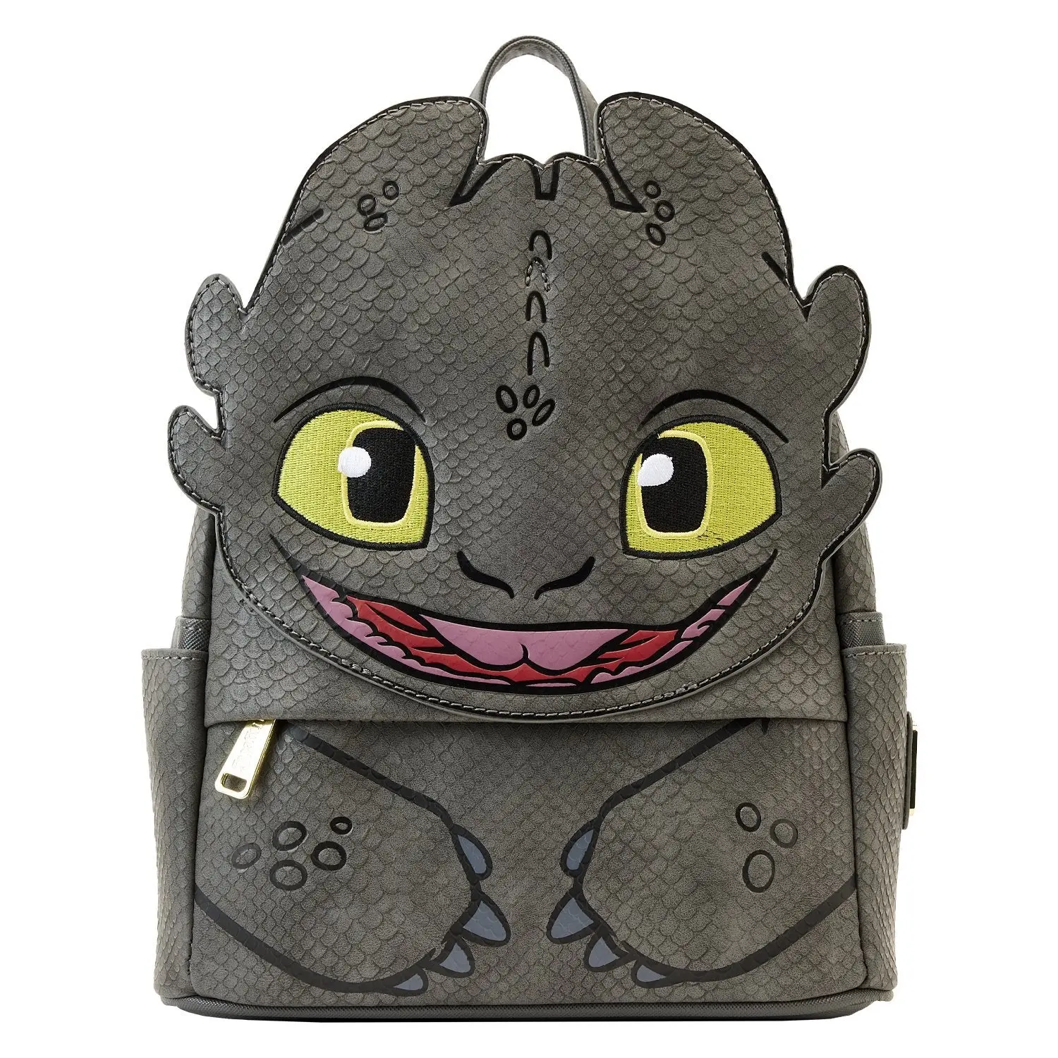 Loungefly Dreamworks How to Train Your Dragon Toothless Cute Cosplay Faux Leather Mini Backpack with Movable Wings, Casual Daypack Backpacks, Zip Backpack