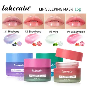 Hydrating Sleep Lip Mask, 1 Piece Dual-Tone Lip Mask with Shea Butter & Fruit Extracts, Deeply Moisturizes & Nourishes Lips, Contains Vitamin E for Lip Care, Lip Treatment, 4 Fruit Scents, Ideal for Night-time Lip Care, for Daily Use
