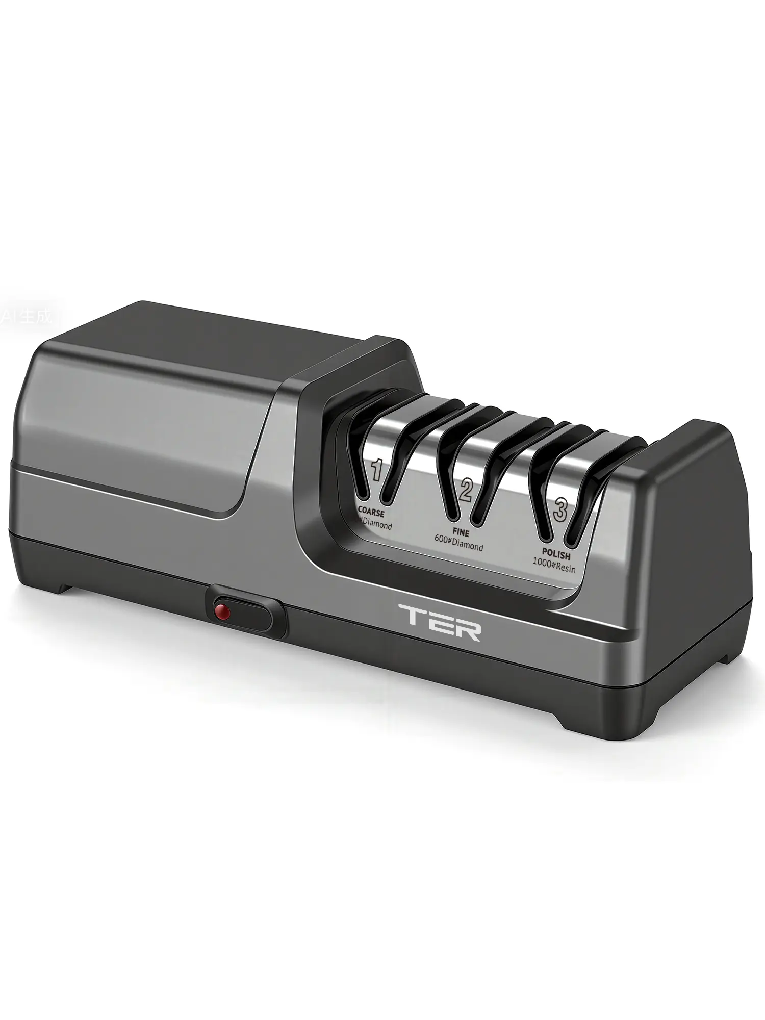 TER Knife Sharpener, Professional 3-Stage Electric Knife Sharpener for Kitchen Knives, Stainless Steel + ABS for 20° Precision Angle Guide, Quickly Sharpening and Polish Blades,Ideal for Beginners & Chefs