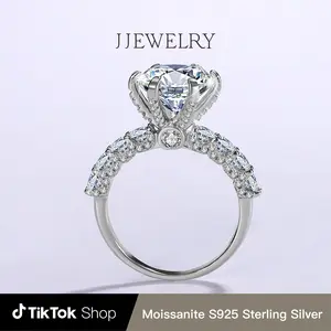 【RC159】Synthetic Moissanite Ring D Color VVS1 S925 Sterling Silver For Women Birthday Gift Engagement Wedding Anniversary Fashion Classic Jewelry