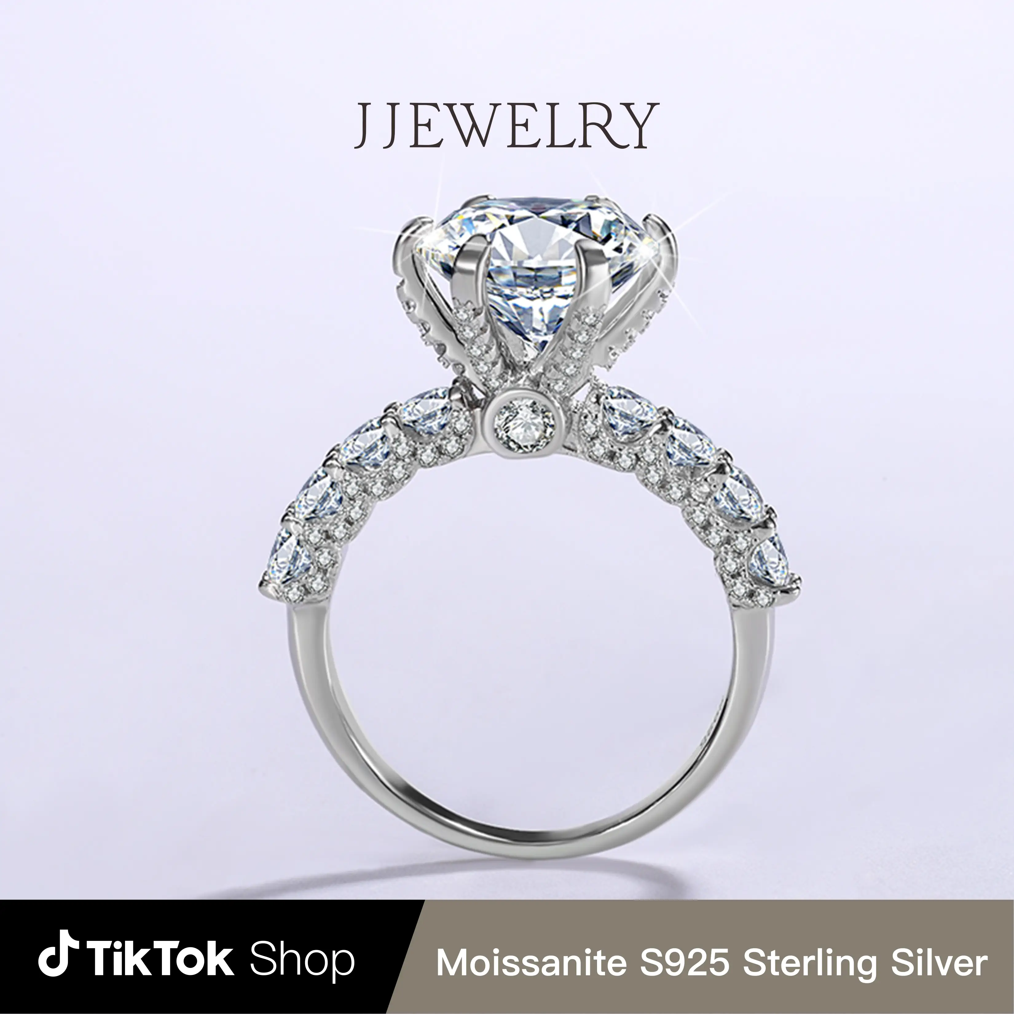 【RC159】Synthetic Moissanite Ring D Color VVS1 S925 Sterling Silver For Women Birthday Gift Engagement Wedding Anniversary Fashion Classic Jewelry