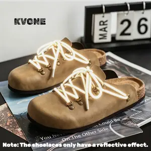 KVONE Summer Clogs -Starry reflective shoelaces for Slippers,Unisex all-season sandals.The insoles provide arch support and offer a comfortable walking experience.Suitable for people with wide feet.Suitable for wearing at parties and gatherings.