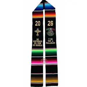 *2026* Mi Esfuerzo -  Black Graduation Stole Sarape Sash