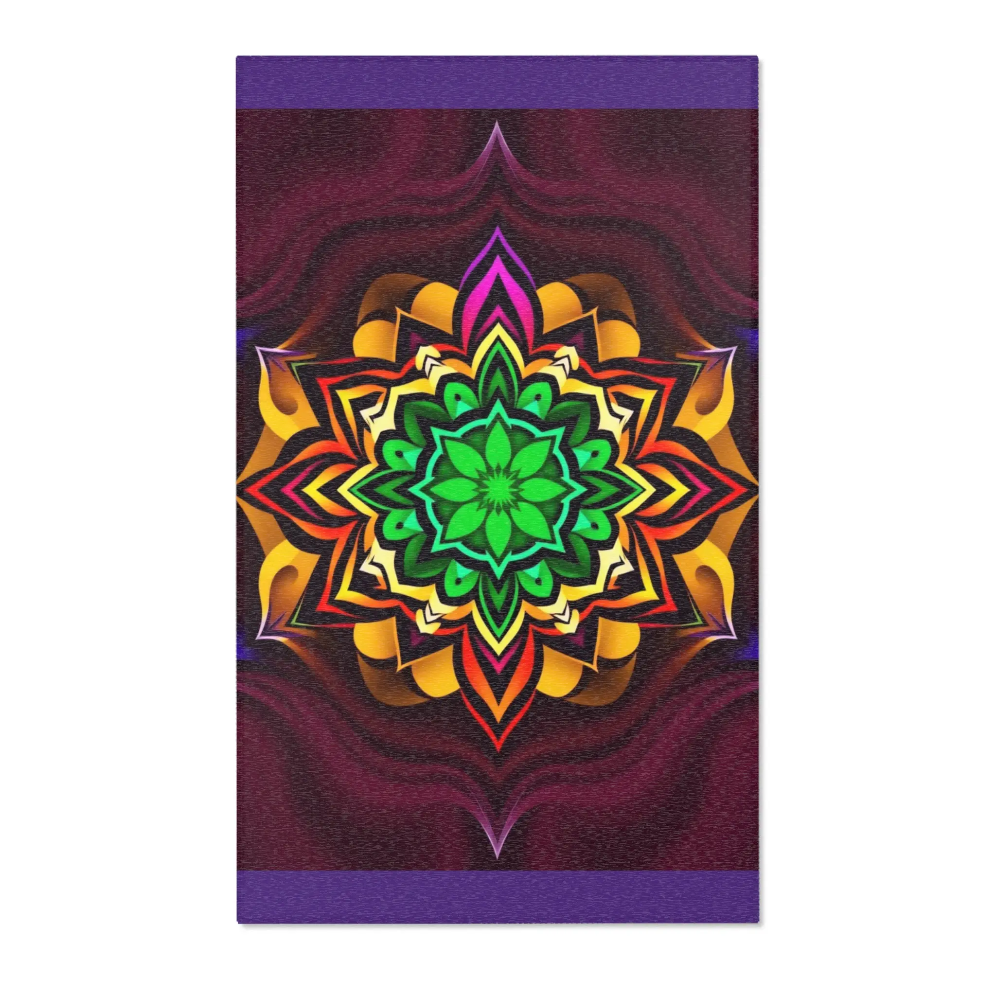 Celestial Mandala & Ancient Malive Prayer Area Rug | Stylish & Functional Home Decor Accent, Spiritual Meditation Mat, Unique Polyester