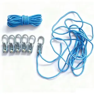 Rope Adjuster 6-Pack Paracord Adjustment Cord Tensioner with Brass Roller & Locking Buckle for Camping Boating Outdoor Tie-Downs
