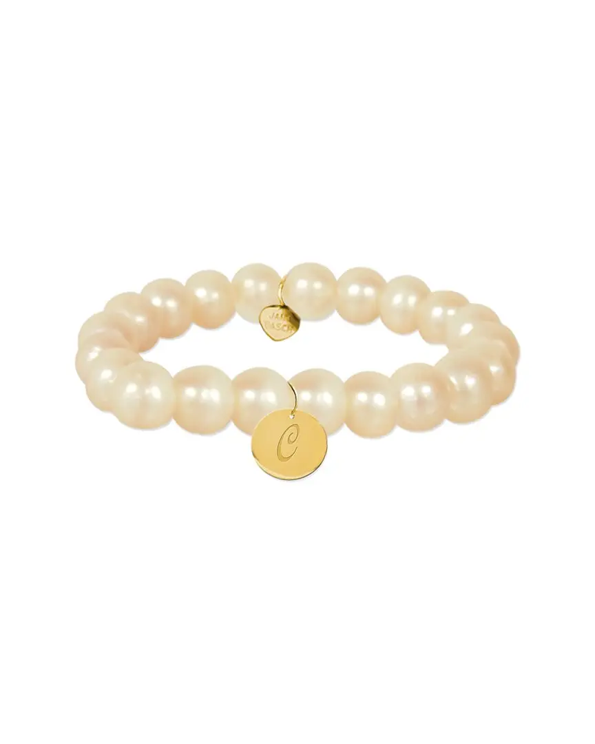 Jane Basch 14K 6-8mm Pearl Initial Bracelet