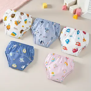 Soft Baby Potty Training Pants Set, 5-Pack Washable Diaper Covers for Boys & Girls Aged 0-3 Years, Durable Reusable Underwear