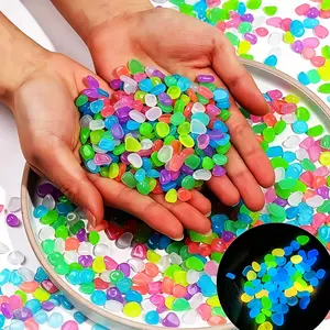 Garden Lighting Stone - Mixed Color Luminous Pebbles | Solar Outdoor Path Decorative Stone, Non-toxic Luminous Landscape Brightening Stone, Suitable for Courtyard Walkways and Landscape Lighting