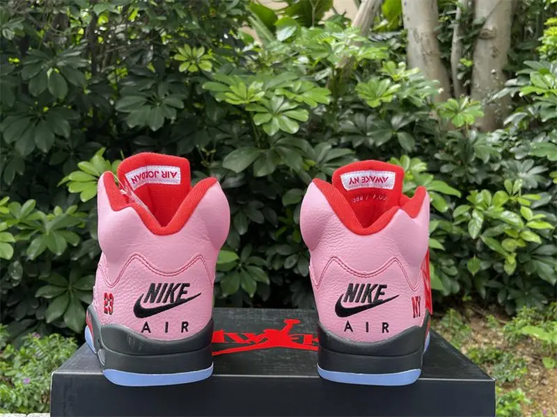 Peach Pink Grain Top Leather Elastic Honeycomb Mesh Red Black Sawtooth Ice Blue Contrast Air Cushion Mid Top Trainers