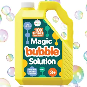 64 oz Iridescent Bubble Solution Refill Non-Toxic Pre-Mixed No Mixing Required Bulk Solution for Kids Bubble Machine Giant Bubbles