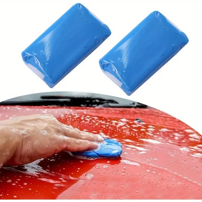 2pcs Magic Auto Clay Bar, Effective Removes Tar, Tar Removal, Bird Droppings, Resin, Overspray, Gentle, Mild on Paint, Paint Protection, Universal Fit for All Cars, Essential Car Care Tool