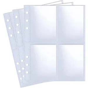 30 Pack 240 Pockets 2.5X3.5” Photocard Sleeves for 6 Ring A5 Binder, Ultra-Clear K-Pop Photocard Sleeves, Double-Sided 4 Pocket Photo Pages, Top Loading Photo Sheet Protector for Photos, Cards WITHYU