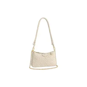 LOUIS VUITTON Easy Pouch On Strap Monogram Embossed Leather Crossbody Bag For Women In Cream White