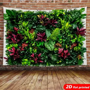 Tropical Green Plant Nature Tapestry Wall Hanging - Minimalist, Colorful, Decorative Palm, Jungle Leaf, Hydrangea Flower Design, 2D Flat Printed Lightweight Tapestry for Aesthetic Home Decor, Photo Backdrop