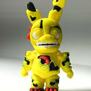 Springtrap Mini Figure - Yellow with Black and Red Accents Collectible Toy